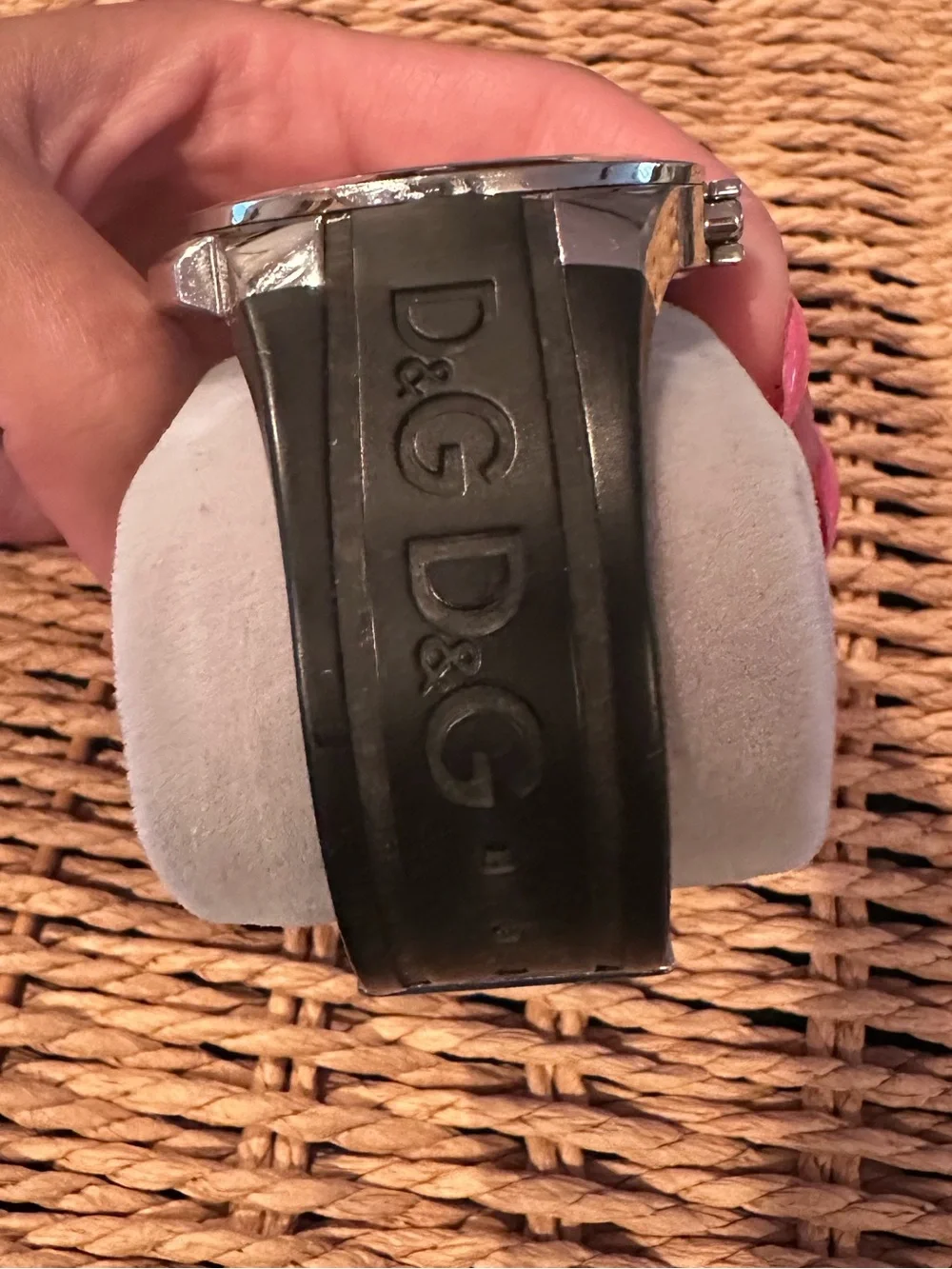 D&G Dolce & Gabbana Men's Stainless Steel Black Rubber Strap Watch